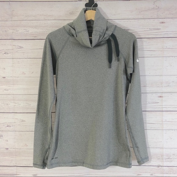 Nike Sweaters - Nike Dri-Fit Gray Cowl Neck Athletic Pullover Sz M